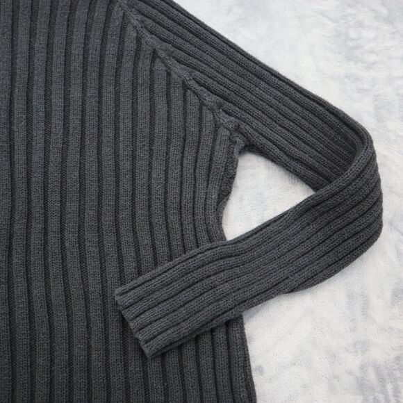 Herman Geist Sweater Women Large Gray Casual Outdoors Preppy Mock Neck Ribbed - Picture 13 of 15